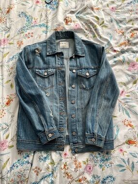 Old Navy Distressed Light Blue Denim Jacket